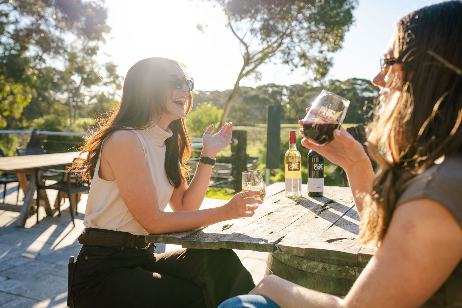 Guests enjoying wine at a Kangaroo Island cellar door